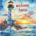 Light house Sign, DCO-13436, Sign For Wreath, 10x10" Metal Sign