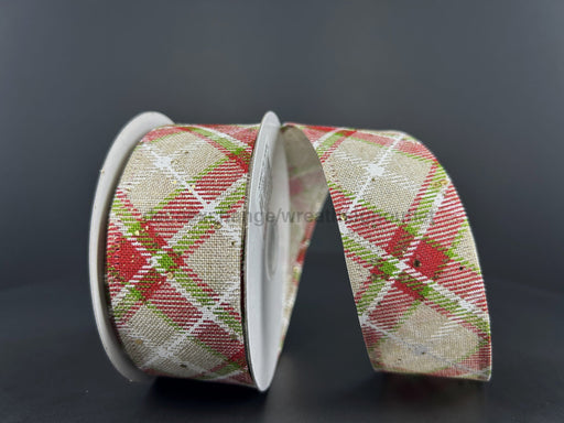 Lt Nat Lin/Rd-Lime-Wht Argyle Pld/Gld Glt 1.5’’X10Y 76406-09-15 Ribbon