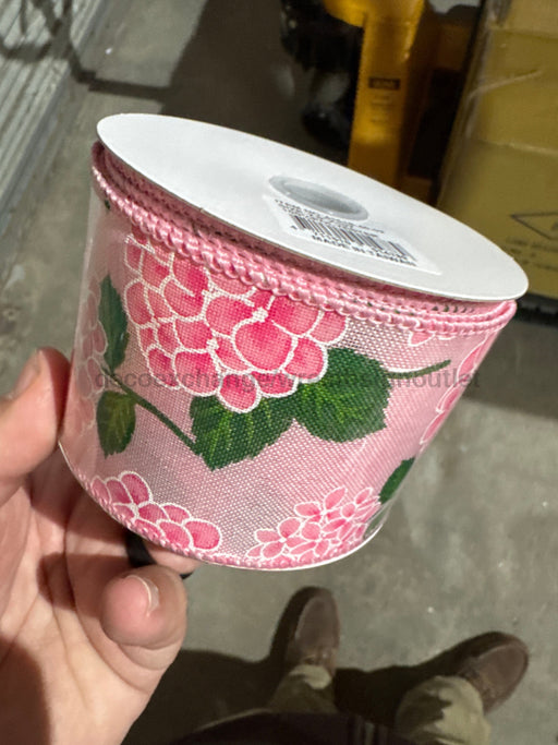Light Pink Linen/Pink Hydrangeas 2.5’’X10Y 41518-40-03 Ribbon