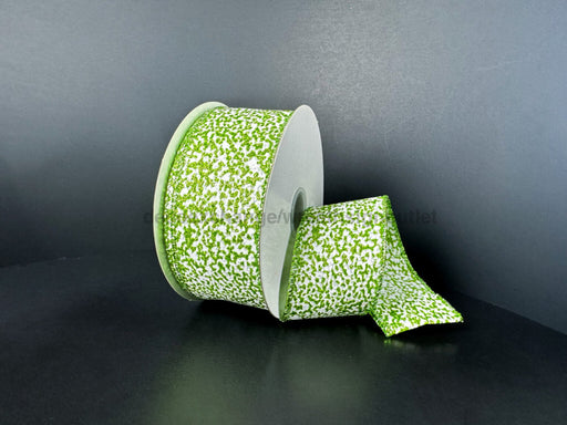 Lime Glitter-White Confetti 1.5’’X10Y 72530-09-09 Ribbon