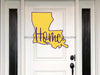 Louisiana Sign Football Purple And Yellow Wood Sign Door Hanger Decoe-W-113 22