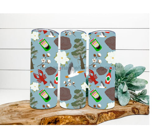 Louisiana Tumbler,  Crawfish and Oysters Tumbler 20 oz Skinny Tumbler DECOETUMBLER-247 - DecoExchange®