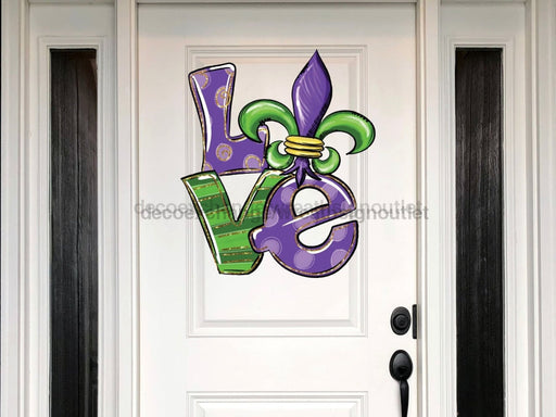 Love Sign Mardi Gras Louisiana Wood Sign Door Hanger Decoe-W-154 22