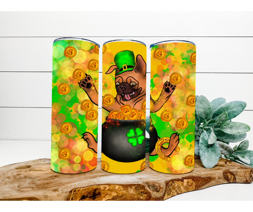 Lucky Dog St Patricks Day Tumbler, 20 oz Skinny Tumbler DECOETUMBLER-168 - DecoExchange