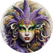 Mardi Gras Door Hanger, DCO-00850-DH, Sign For Wreath, 18" Round Door Hanger - DecoExchange®