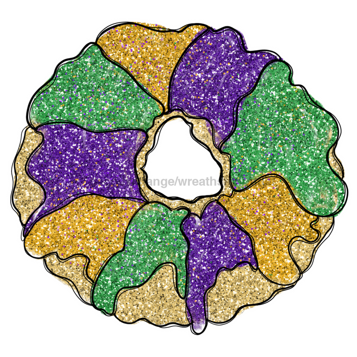 Mardi Gras King Cake Door Hanger Wood Sign Decoe-W-903451 22