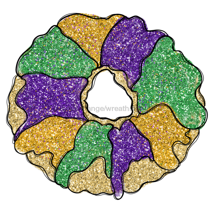 Mardi Gras King Cake Door Hanger Wood Sign Decoe-W-903451 22