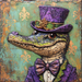 Mardi Gras Sign, Alligator Sign, DCO-13096, Sign For Wreath, 10x10" Metal Sign