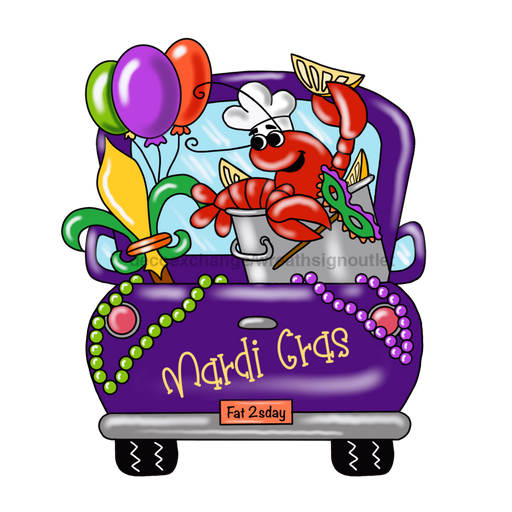 Mardi Gras Sign, Crawfish Sign, Louisiana Sign, wood sign, PCD-W-027 - DecoExchange®