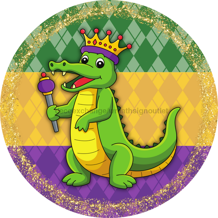 Mardi Gras Sign, DCO-13147, Sign For Wreath, 10" Metal Sign