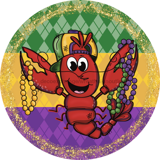 Mardi Gras Sign, DCO-13151-VINYL, Sign For Wreath, 10" Vinyl Round