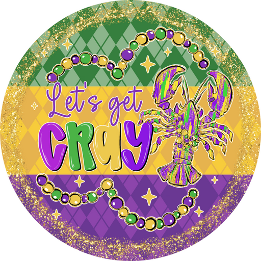 Mardi Gras Sign, DCO-13154-VINYL, Sign For Wreath, 10" Vinyl Round