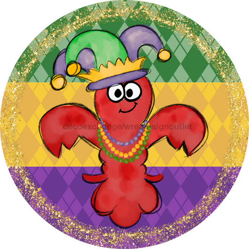 Mardi Gras Sign, DCO-13155-DH, Sign For Wreath, 18" Door Hanger