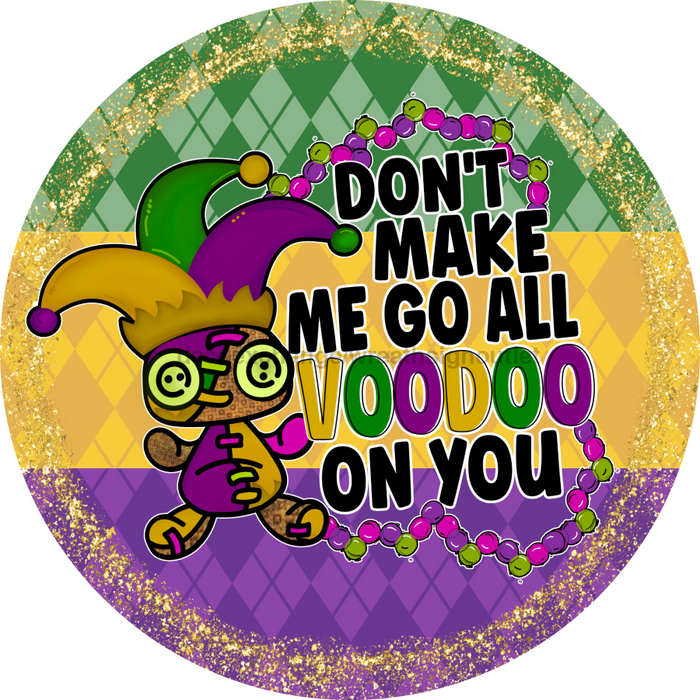 Mardi Gras Sign, DCO-13157-VINYL, Sign For Wreath, 10" Vinyl Round