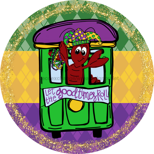 Mardi Gras Sign, DCO-13158-DH, Sign For Wreath, 18" Door Hanger