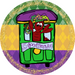 Mardi Gras Sign, DCO-13158-VINYL, Sign For Wreath, 10" Vinyl Round