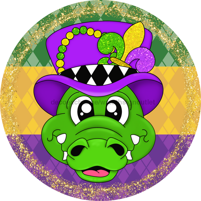 Mardi Gras Sign, DCO-13163, Sign For Wreath, 10" Metal Sign