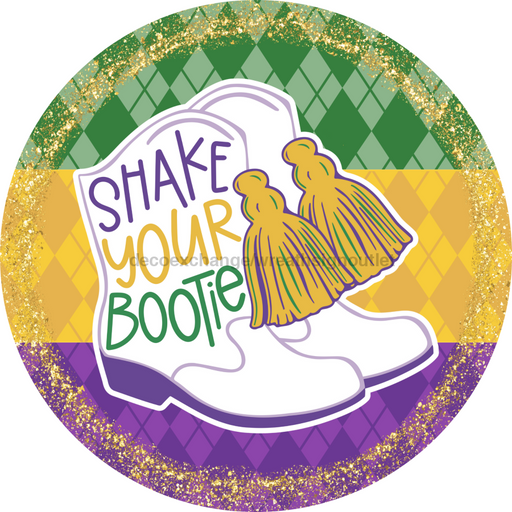 Mardi Gras Sign, DCO-13166-VINYL, Sign For Wreath, 10" Vinyl Round