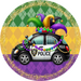 Mardi Gras Sign, DCO-13168-VINYL, Sign For Wreath, 10" Vinyl Round