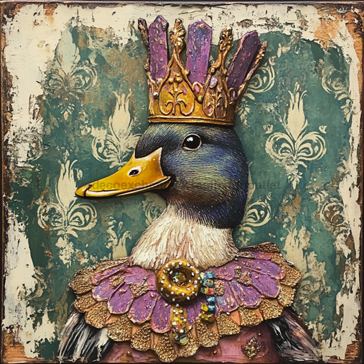 Mardi Gras Sign, Duck Sign, DCO-13063, Sign For Wreath, 10x10" Metal Sign