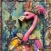 Mardi Gras Sign, Flamingo Sign, DCO-13052, Sign For Wreath, 10x10" Metal Sign
