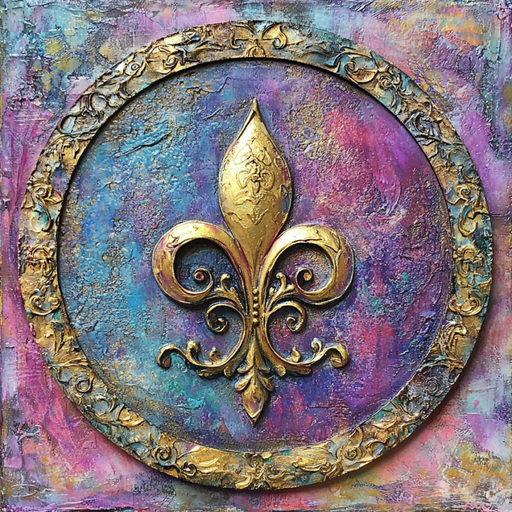 Mardi Gras Sign, Fleur De Lis Sign, DCO-13134, Sign For Wreath, 10x10" Metal Sign