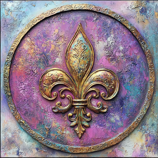 Mardi Gras Sign, Fleur De Lis Sign, DCO-13136, Sign For Wreath, 10x10" Metal Sign
