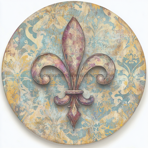 Mardi Gras Sign, Fleur De Lis Sign, DCO-13138, Sign For Wreath, 10" Metal Sign