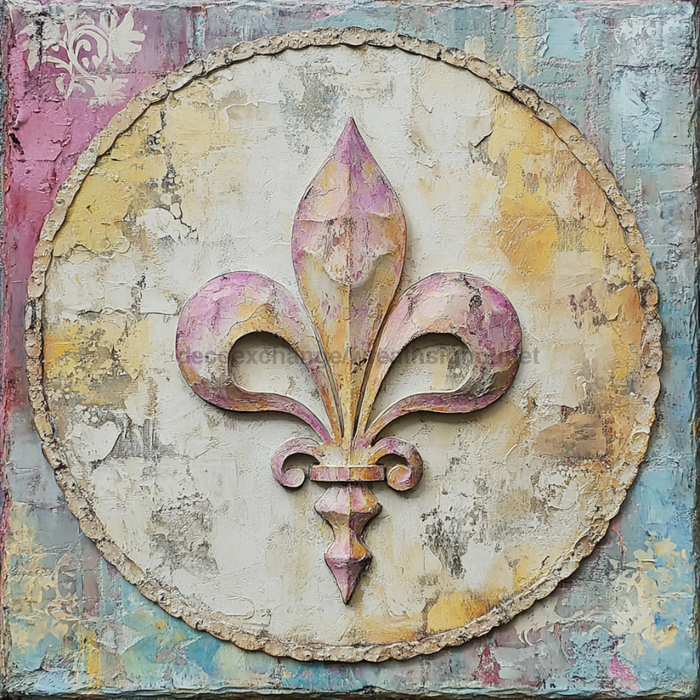 Mardi Gras Sign, Fleur De Lis Sign, DCO-13140, Sign For Wreath, 10x10" Metal Sign