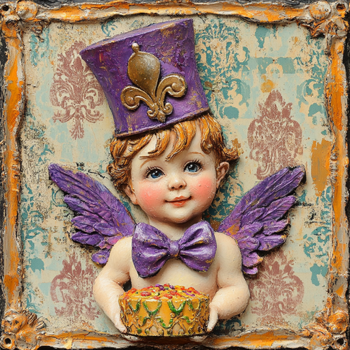 Mardi Gras Sign, King Cake Baby Sign, DCO-13095, Sign For Wreath, 10x10" Metal Sign