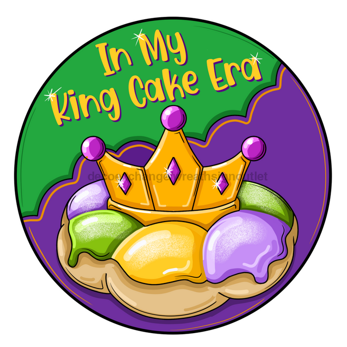 Mardi Gras Sign, King Cake Sign, PCD-W-161-DH, 22" Door Hanger
