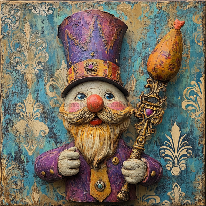 Mardi Gras Sign, Nutcracker Sign, DCO-13065, Sign For Wreath, 10x10" Metal Sign