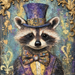 Mardi Gras Sign, Raccoon Sign, DCO-13092, Sign For Wreath, 10x10" Metal Sign