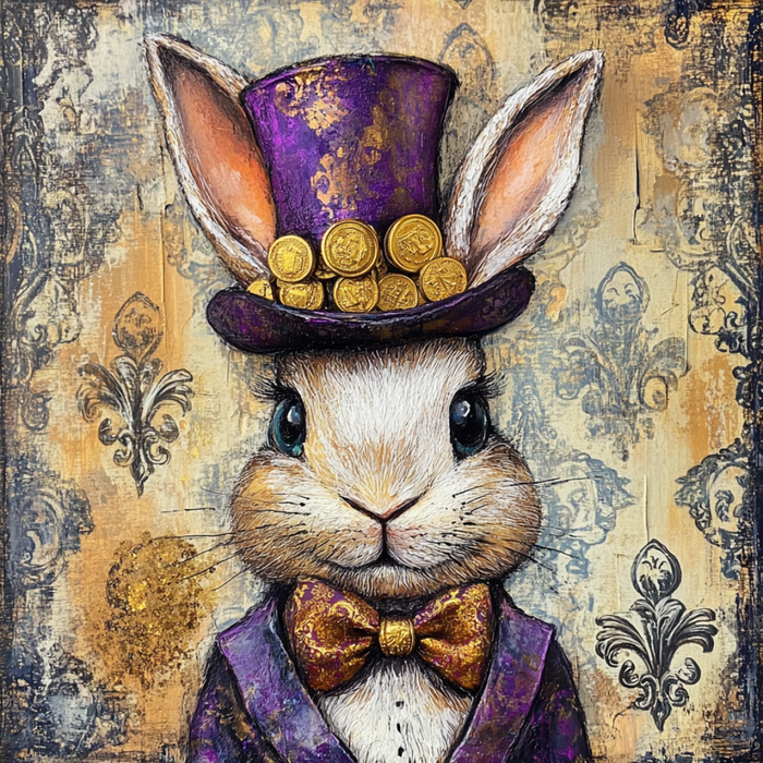 Mardi Gras Sign, Top Hat Sign, DCO-13110, Sign For Wreath, 10x10" Metal Sign