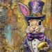 Mardi Gras Sign, Top Hat Sign, DCO-13119, Sign For Wreath, 10x10" Metal Sign