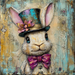 Mardi Gras Sign, Top Hat Sign, DCO-13128, Sign For Wreath, 10x10" Metal Sign