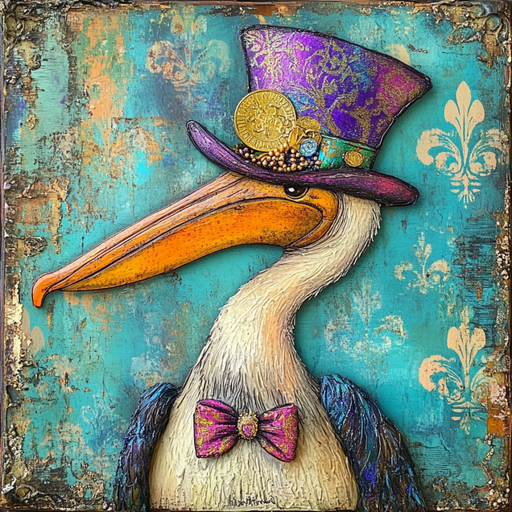 Mardi Gras Sign, Top Hat Sign, DCO-13131, Sign For Wreath, 10x10" Metal Sign