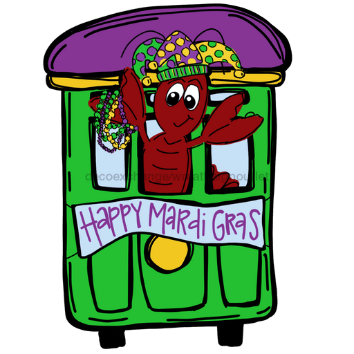 Mardi Gras Sign Wood Sign Door Hanger Decoe-W-490 22