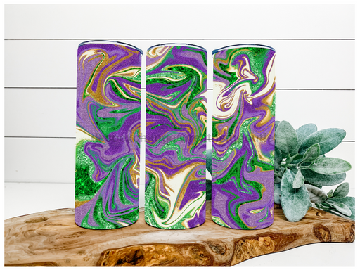 Mardi Gras Tumbler, 20 oz Skinny Tumbler DECOETUMBLER-092 - DecoExchange