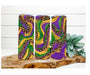 Mardi Gras Tumbler, Mardi Gras Colors and Leopard Tumbler 20 oz Skinny Tumbler DECOETUMBLER-216 - DecoExchange®