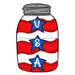 Mason Jar Door Hanger Patriotic Decoe-W-743-Dh 22’ Wood