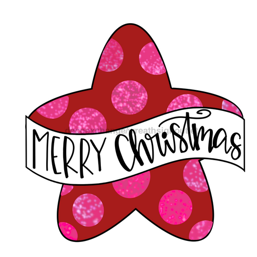 Merry Christmas Star Door Hanger Mj-W-00004 22’ Wood