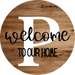 Monogram Sign Welcome To Our Home Personalized Wood Grain Decoe-4003 Round 18 P