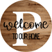 Monogram Sign Welcome To Our Home Personalized Wood Grain Decoe-4003 Round 18 P