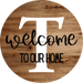 Monogram Sign Welcome To Our Home Personalized Wood Grain Decoe-4003 Round 18 T