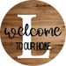 Monogram Sign Welcome To Our Home Personalized Wood Grain Decoe-4003 Round 18 L