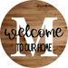 Monogram Sign Welcome To Our Home Personalized Wood Grain Decoe-4003 Round 18 M
