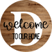 Monogram Sign Welcome To Our Home Personalized Wood Grain Decoe-4003 Round 18 D