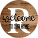 Monogram Sign Welcome To Our Home Personalized Wood Grain Decoe-4003 Round 18 R