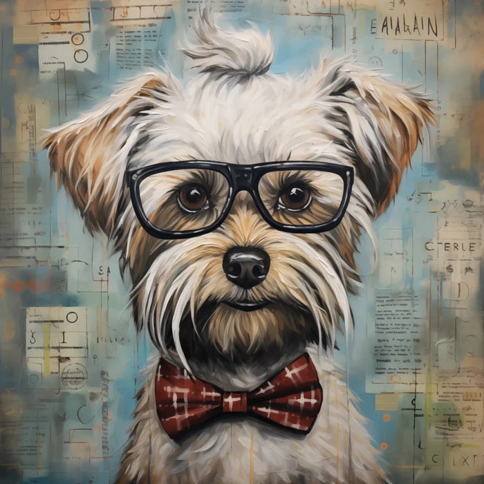 Morkie Dog With Glasses Sign Funny Animal Wall Art Dco - 01360 For Wreath 10X10’ Metal